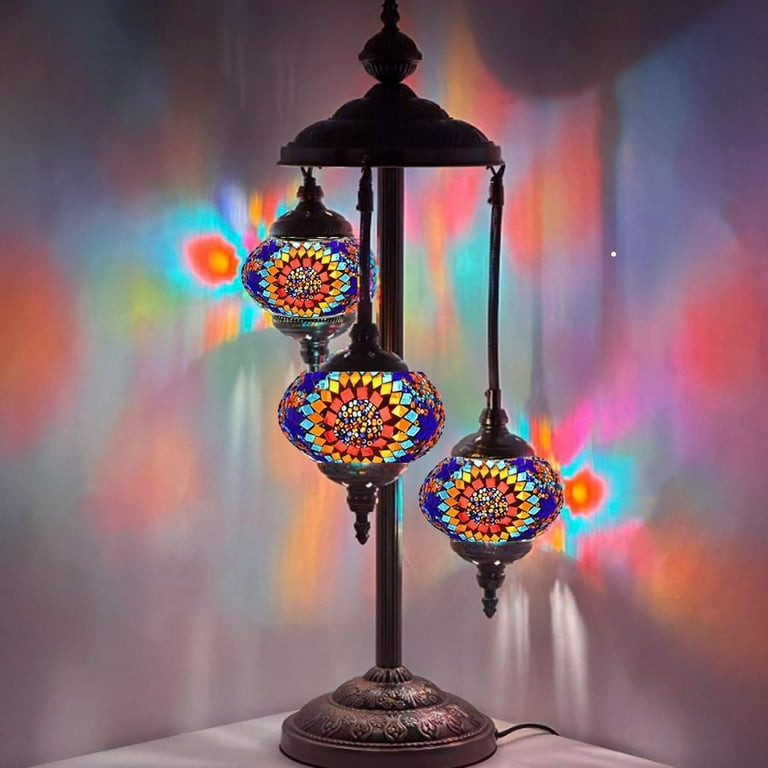 SILVERFEVER Moroccan Lamps Mosaic Turkish Lamp Three Tier