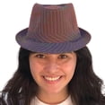 thumbnail image 1 of SILVERFEVER Pinstripe Fedora Men's Women's Thin Brim Trbly Hat Gangster Gatsby Costume Hats, 1 of 7