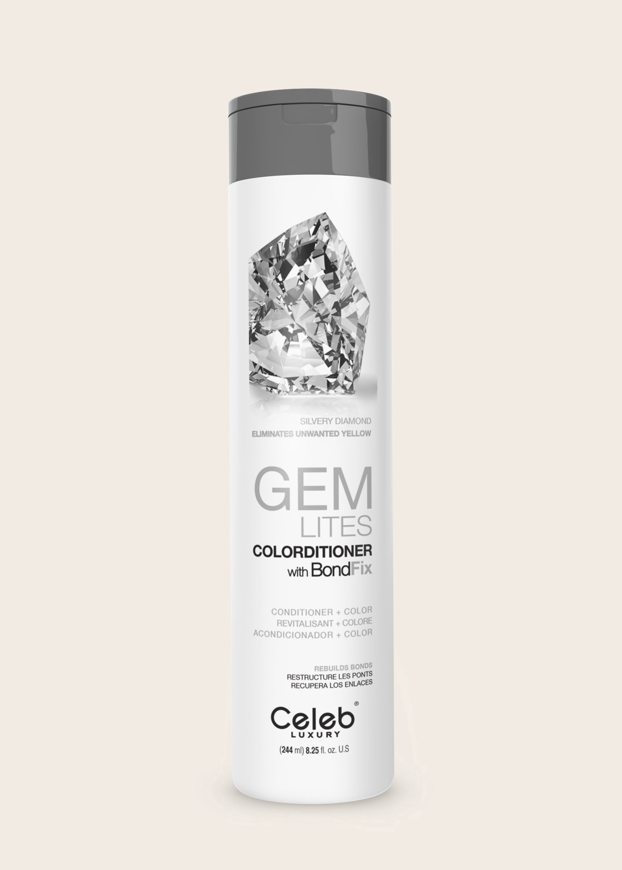 Celeb Luxury Gem Lites Colorditioner Conditioner with Bond Rebuilder, Silvery Diamond Silver Blonde