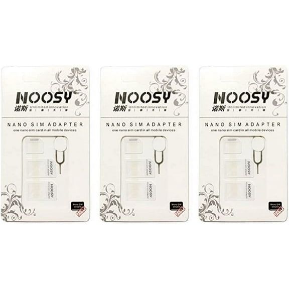 SIM Card Adapter KIT 9-Pack (27 Total Adapters: Nano to Micro, Nano to Regular, Micro to Regular) with SIM Extractor (White)