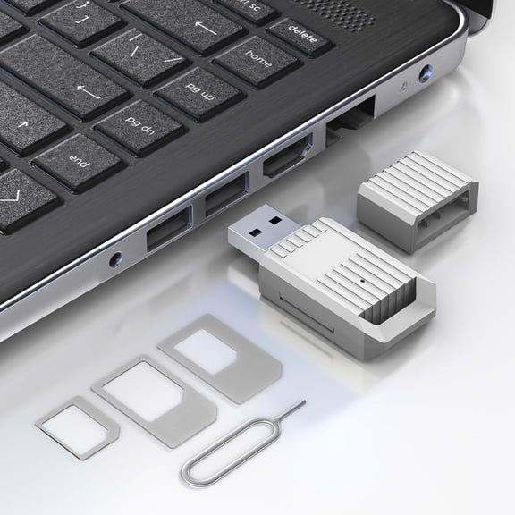 SIM Card Reader - Nano Sim Card Adapter Kit with Eject Pin - Standard/Micro/Nano Sim Card Readers - USB A to Sim Card Adapter for Edit and Read Messages/Contacts - SIM Adapters for PC Laptop Windows
