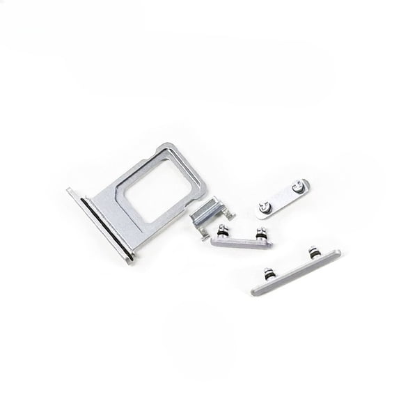 SIM Card Tray Holder Slot Replacement for iPhone 11 Pro and iPhone 11 Pro Max with Waterproof Rubber Ring and Side Keys (Single Sim Version)