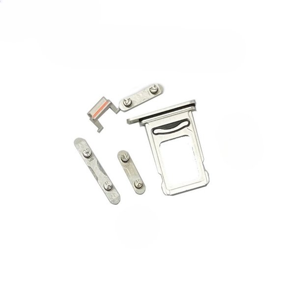 SIM Card Tray Holder Slot Replacement for iPhone 11 Pro and iPhone 11 Pro Max with Waterproof Rubber Ring and Side Keys (Single Sim Version)