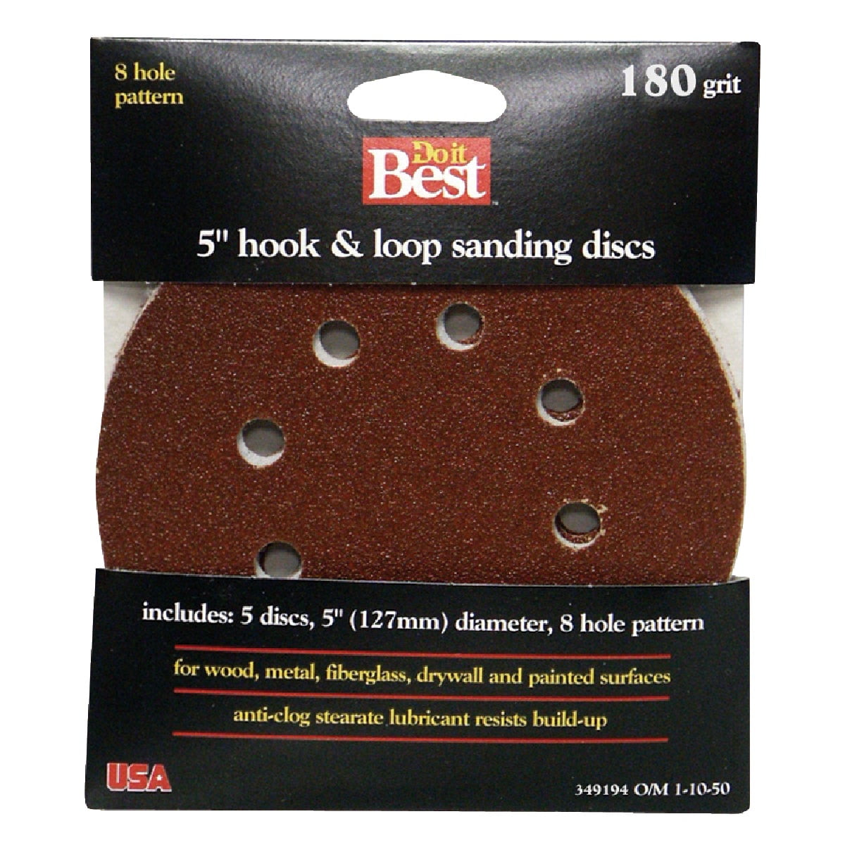 8 Inch Sanding Discs 24 Grit - 5 Pack Coarse Grinding Discs