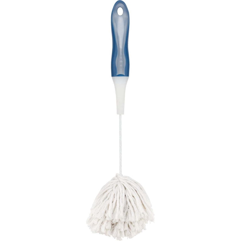 Do it Best Tools Dish Mop, Synthetic Yarn, Rubber Handle, Blue