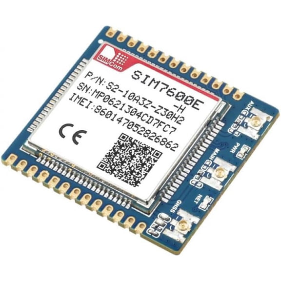 SIM7600X 4G LTE Cat-4 IoT Communication Module with GNSS GPS Beidou, Compatible with Microcontrollers and Development Boards for DIY Electronics Projects SKU-24012