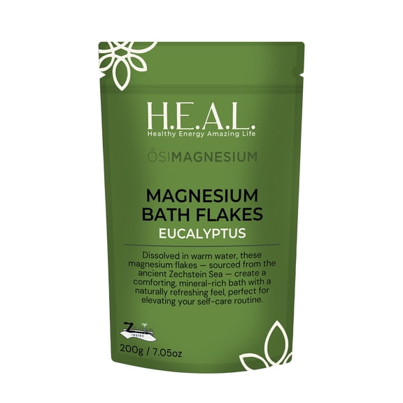 simagnesium Bath Flakes with Eucalyptus Essential Oil, 7 oz Bag for Respiratory Wellness & Relaxation