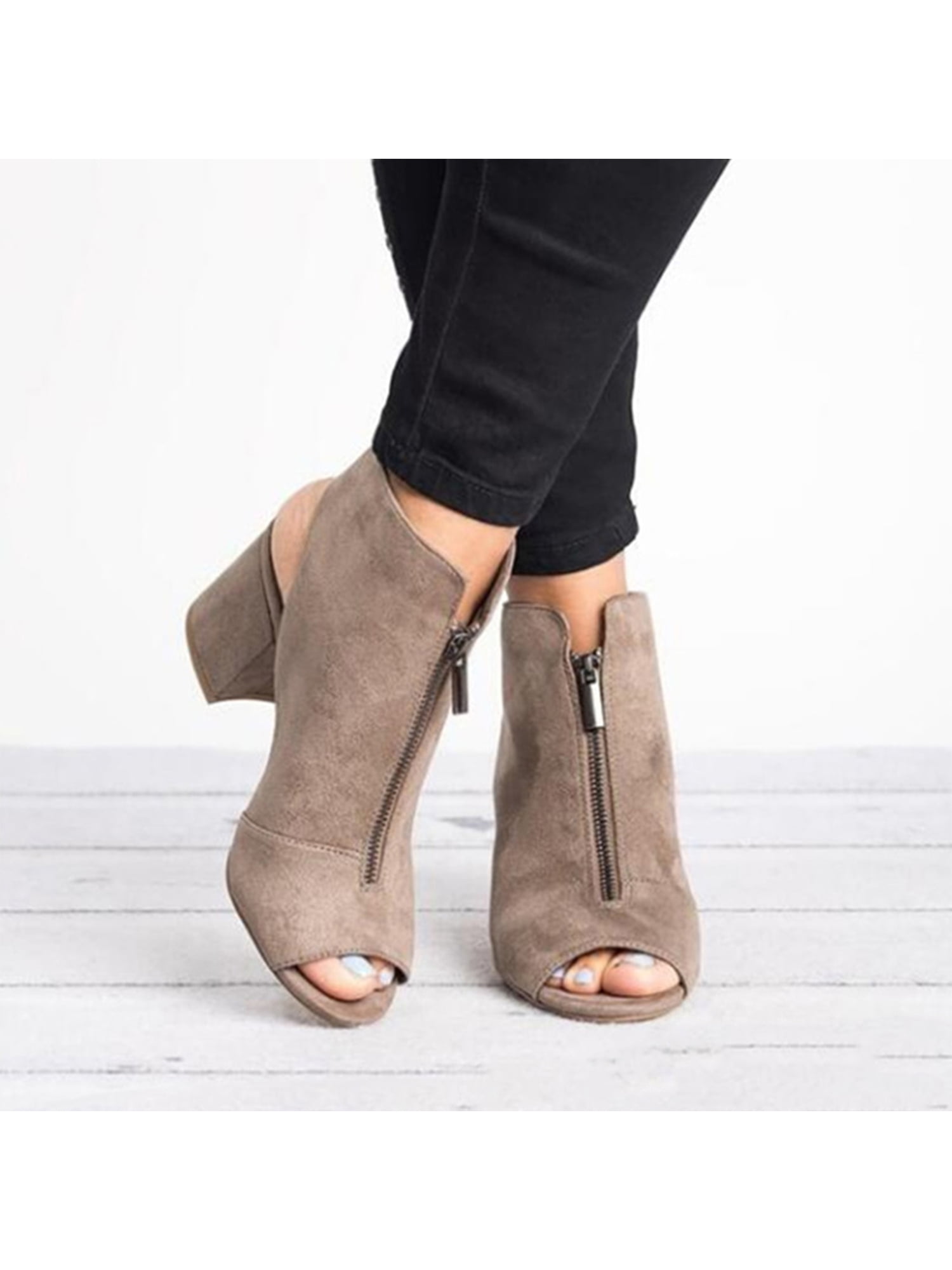 Low peep toe booties 2025