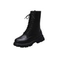 thumbnail image 1 of SIMANLAN Black Combat Boots Women Platform Lace-Up Boots Black 7, 1 of 6