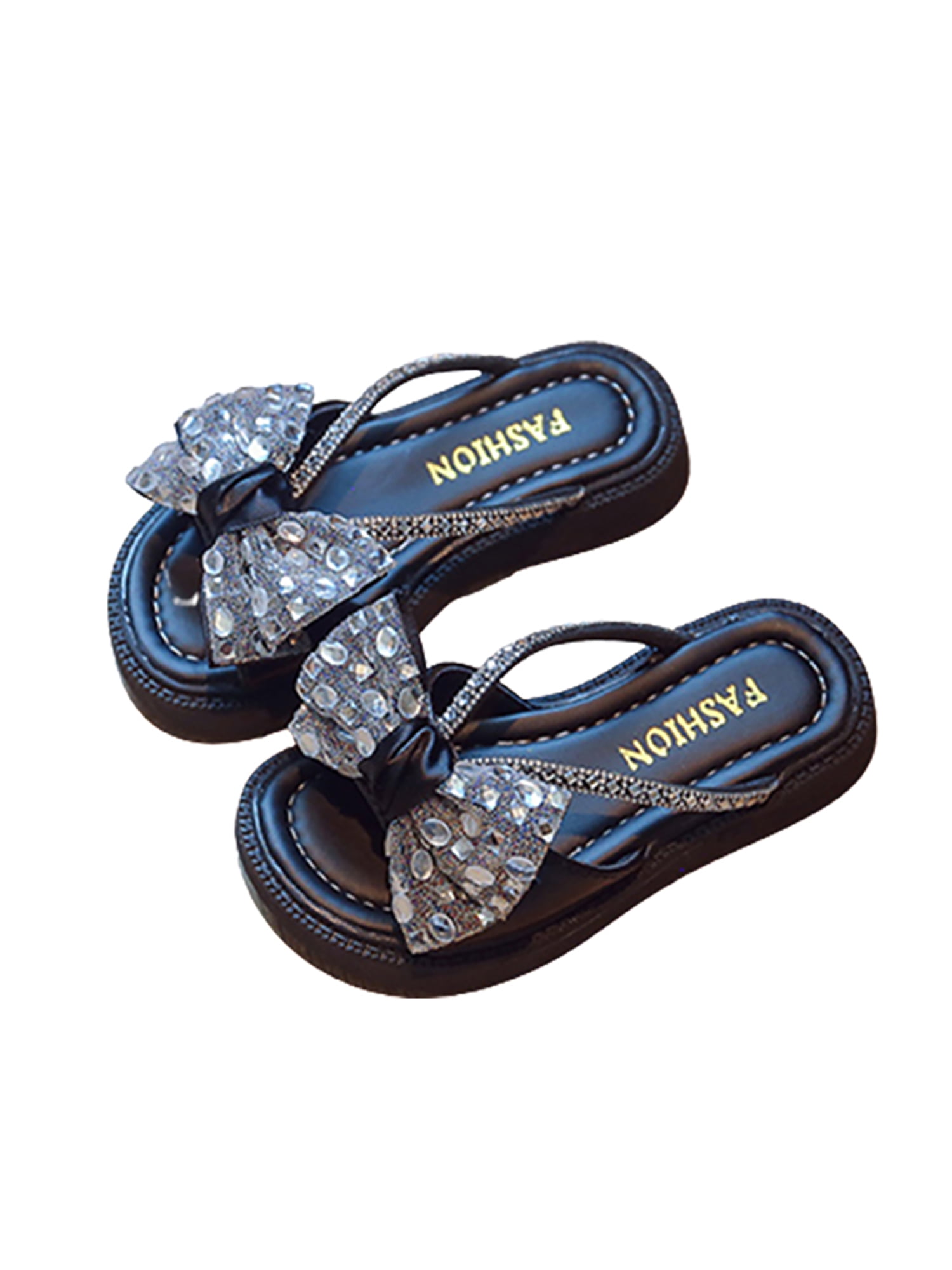 FIT 4 ME Flat Fashion Sandals & Fancy Slippers for Women and Girls (Black)-sgquangbinhtourist.com.vn
