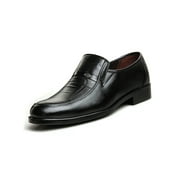 SIMANLAN Dress Shoes for Men Oxford Non Slip Dress Praty Shoes Wedding Slip On Business Glossy Loafers Black 8.5
