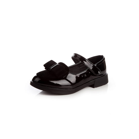 SIMANLAN Kids Girls Dress Shoes Ballet Flats Mary Jane Round Toe School Shoes(Little Kid/Big Kid) Black 13c