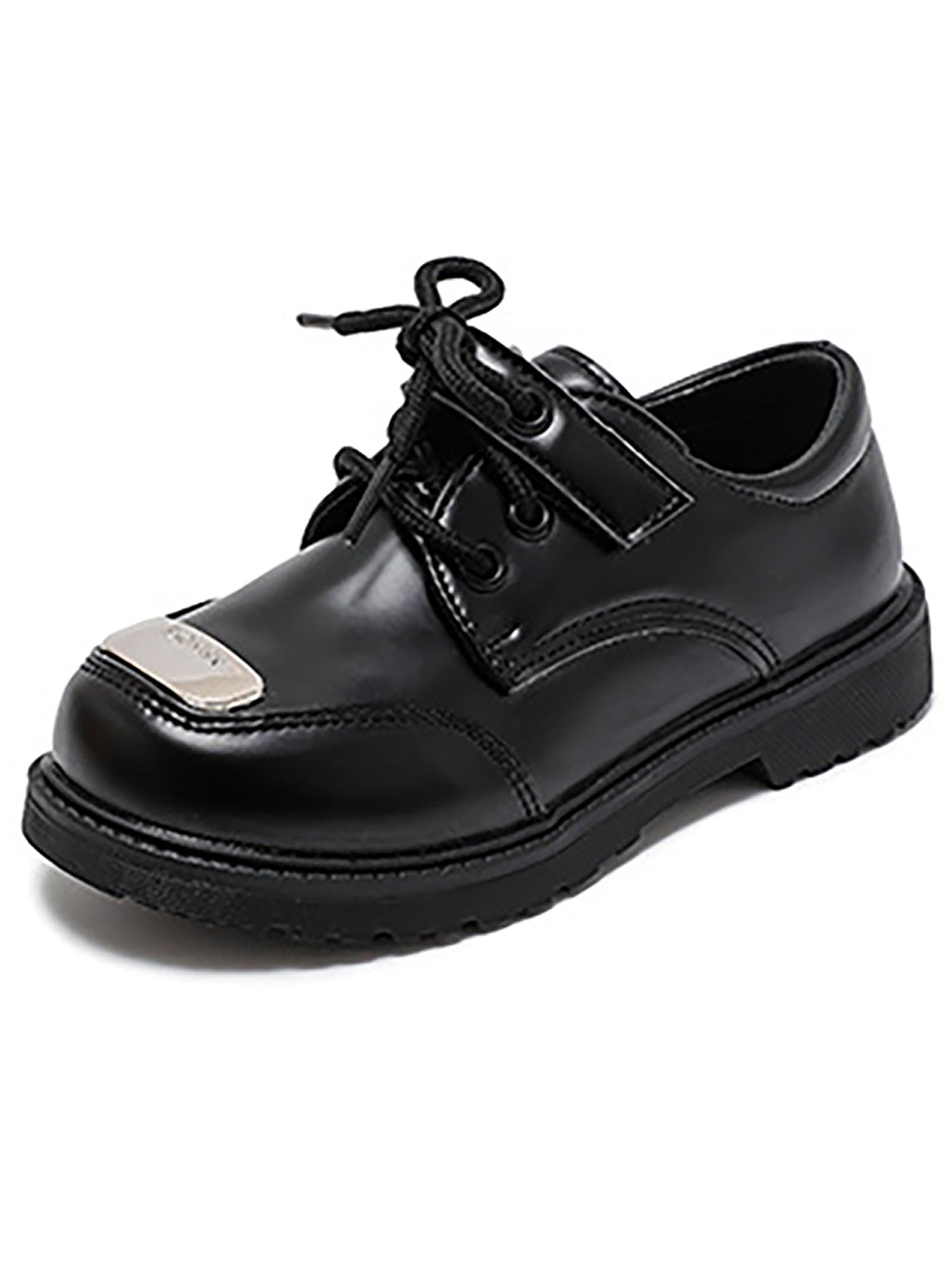 SIMANLAN Kids Loafers Magic Tape Oxfords School Dress Shoes Boys