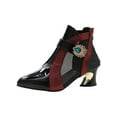 thumbnail image 1 of SIMANLAN Ladies Ankle Boots Pointed Toe Fashion Boot Mesh Booties Women Rhinestone Bootie Womens Zipper Shoes Red 7.5, 1 of 9