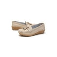 thumbnail image 1 of SIMANLAN Loafers for Women Ladies Breathable Tassel Loafers Driving Casual Boat Shoes Women Nurse Nonslip Flat Moccasins Beige 8, 1 of 8