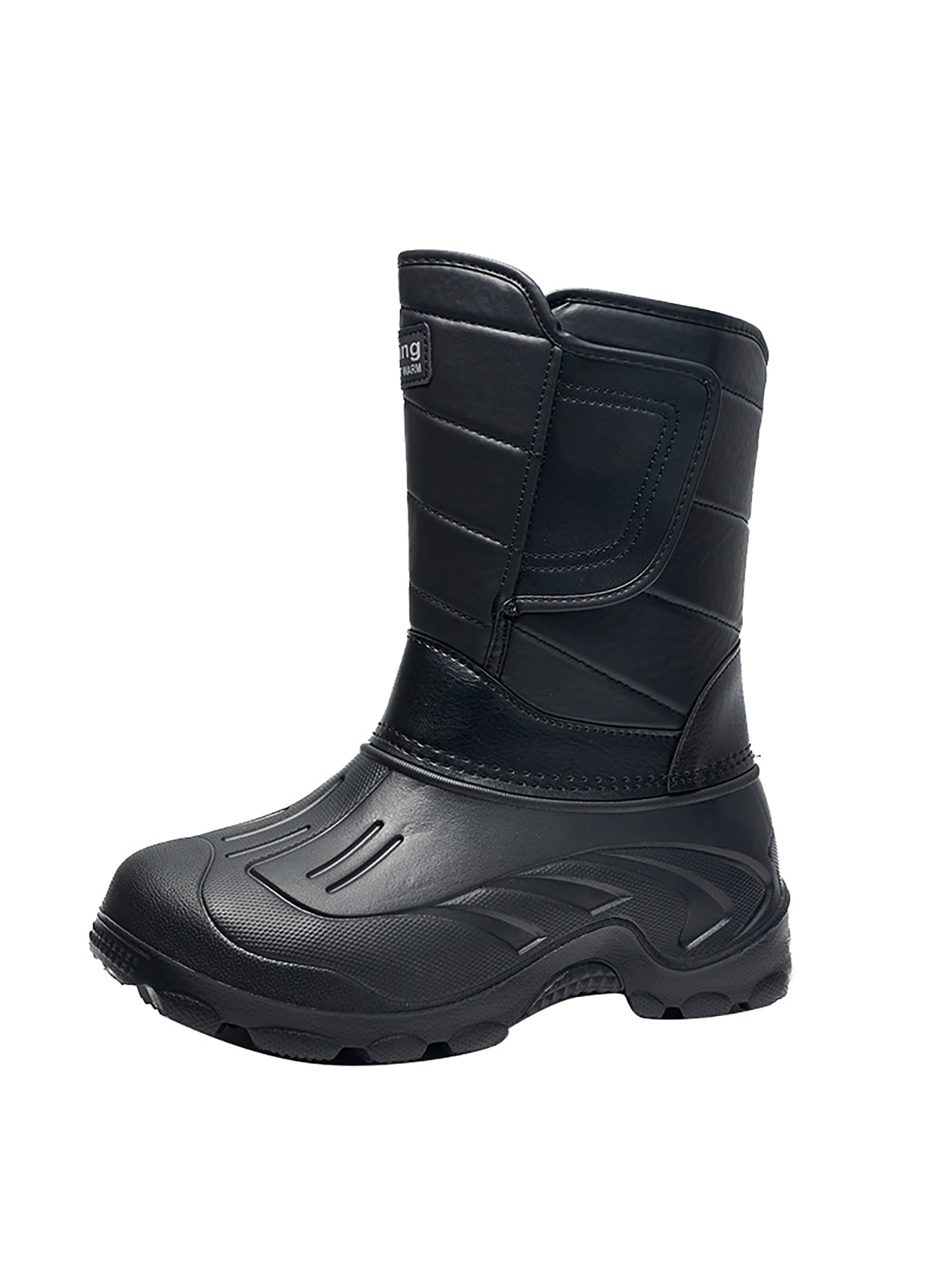 SIMANLAN Men Magic Tape Snow Boots Casual Plush Lining Winter Warm