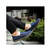 SIMANLAN Men Shoes Wide Width Rubber Sole Flat Work Comfortable Slip On Casual Loafers