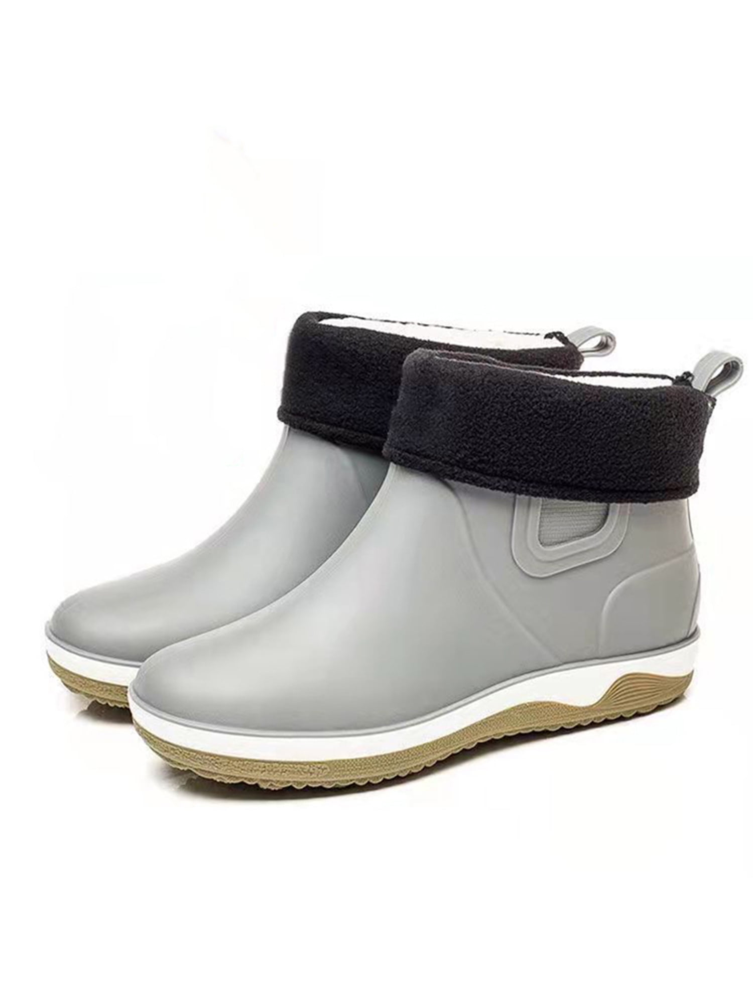 SIMANLAN Men's Rain Boots Work Waterproof Slip On Shoes Walking Casual ...