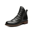 thumbnail image 1 of SIMANLAN Mens Dress Boots Leather Ankle Boots with Side Zipper Black 7.5, 1 of 5