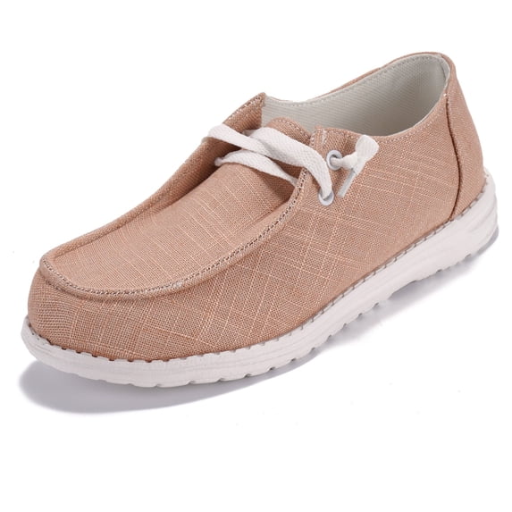 SIMANLAN Mens Slip On Shoes Low Top Sneakers Lighweight Flats for Walking Running Pink 9.5