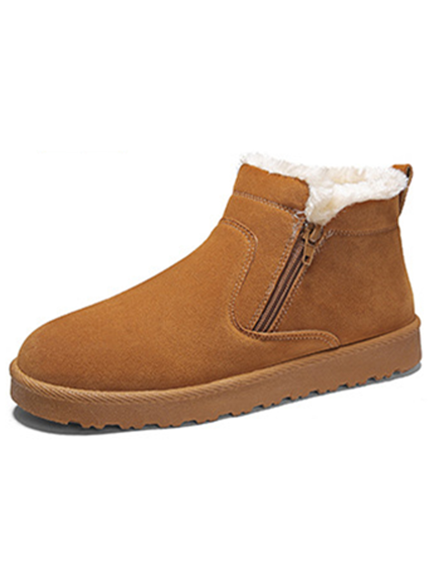 SIMANLAN Mens Slip Resistant Snow Boots ZipUp Outdoor Warm Winter Shoes Yellow 9