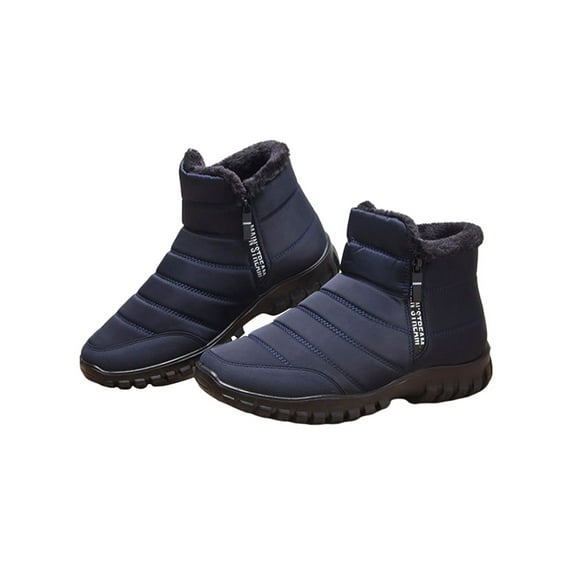 SIMANLAN Mens Winter Snow Boots with Warm Ankle Booties Outdoor Boot Waterproof Hiking Walking Shoes