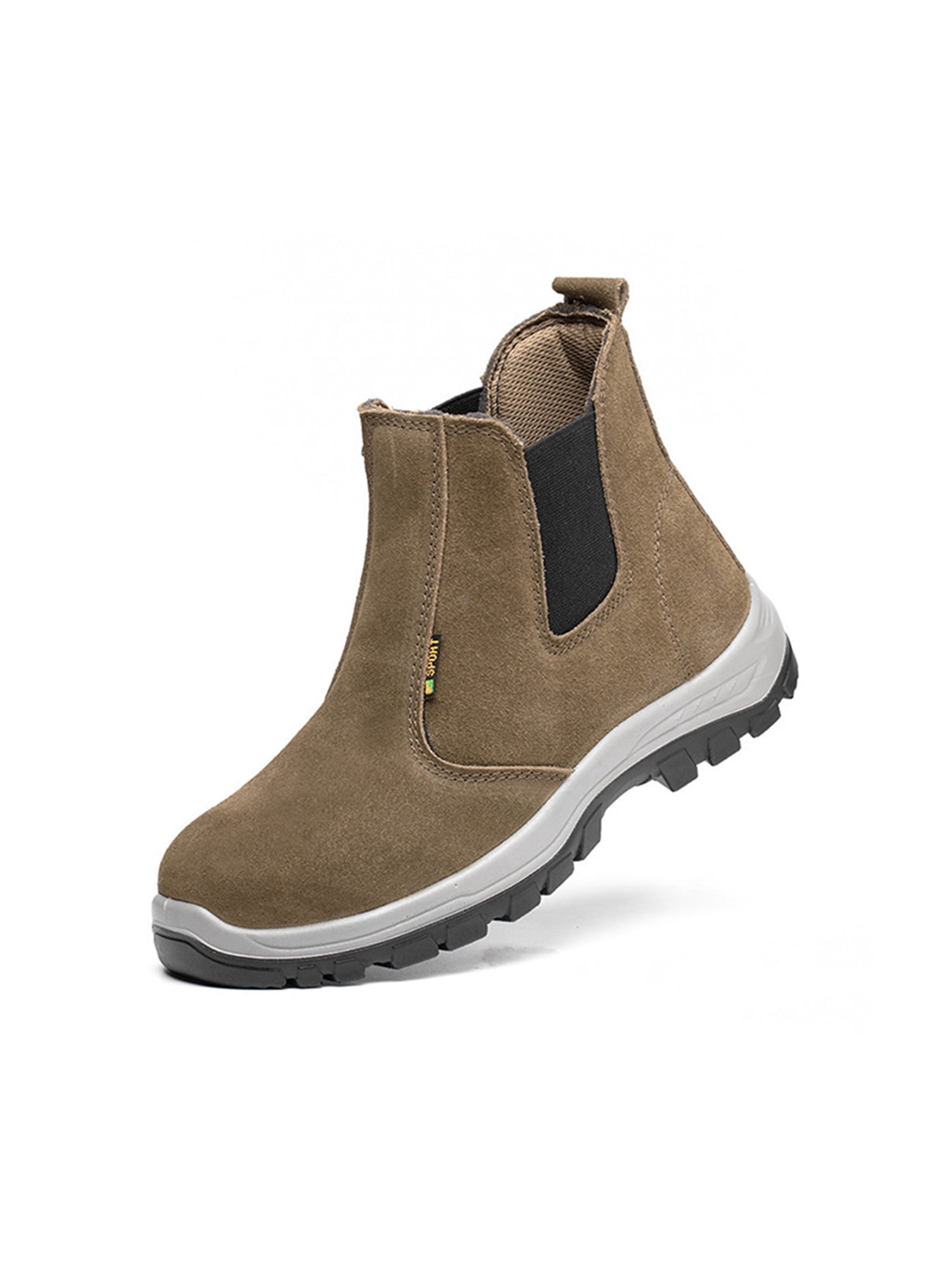 SIMANLAN Mens Work Boots Slip On Safety Shoes Steel Toe Protection Boot