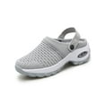 thumbnail image 1 of SIMANLAN Mules Shoes for Women Slip on Mules Sneakers Closed Toe Mesh Sandals Breathable Clogs Mules Wedge Platform Shoes Gray 8.5, 1 of 9