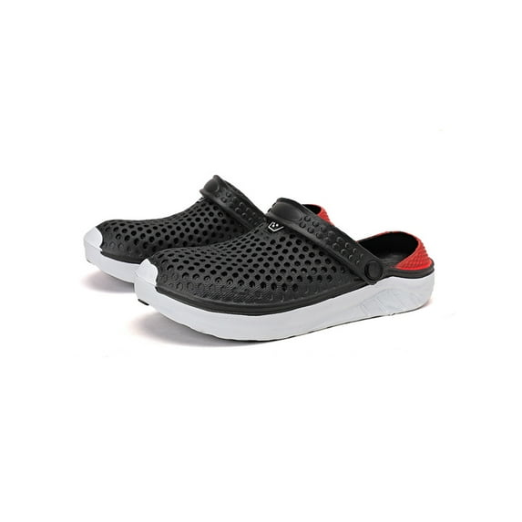 SIMANLAN Unisex Beach Sandals Summer Garden Shoes Closed Toe Clogs Womens Mens Non-slip Water Shoe Slip On Black 8