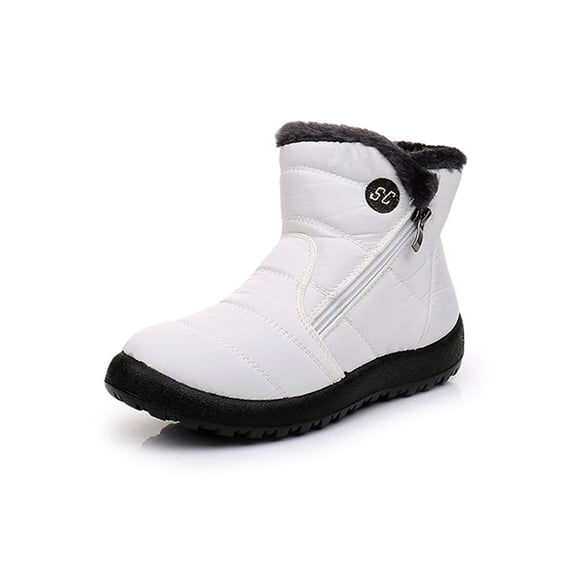 SIMANLAN Waterproof Winter Women Shoes Snow Boots Plush-lined Zipper Warm Ankle Booties