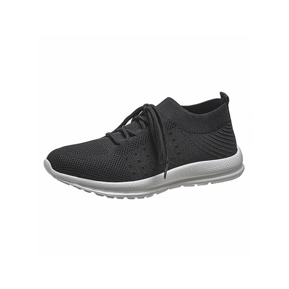 SIMANLAN White Sneakers for Women Lace Up Shoes Wide Width Running Athletic Shoes Comfort Trainers Non Slip Black 9