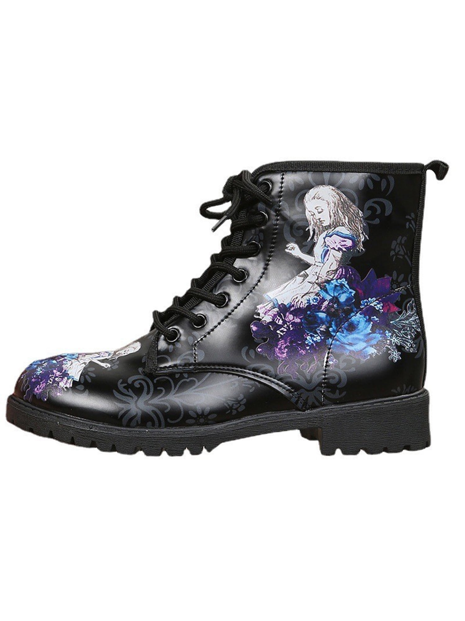 Lavender top combat boots