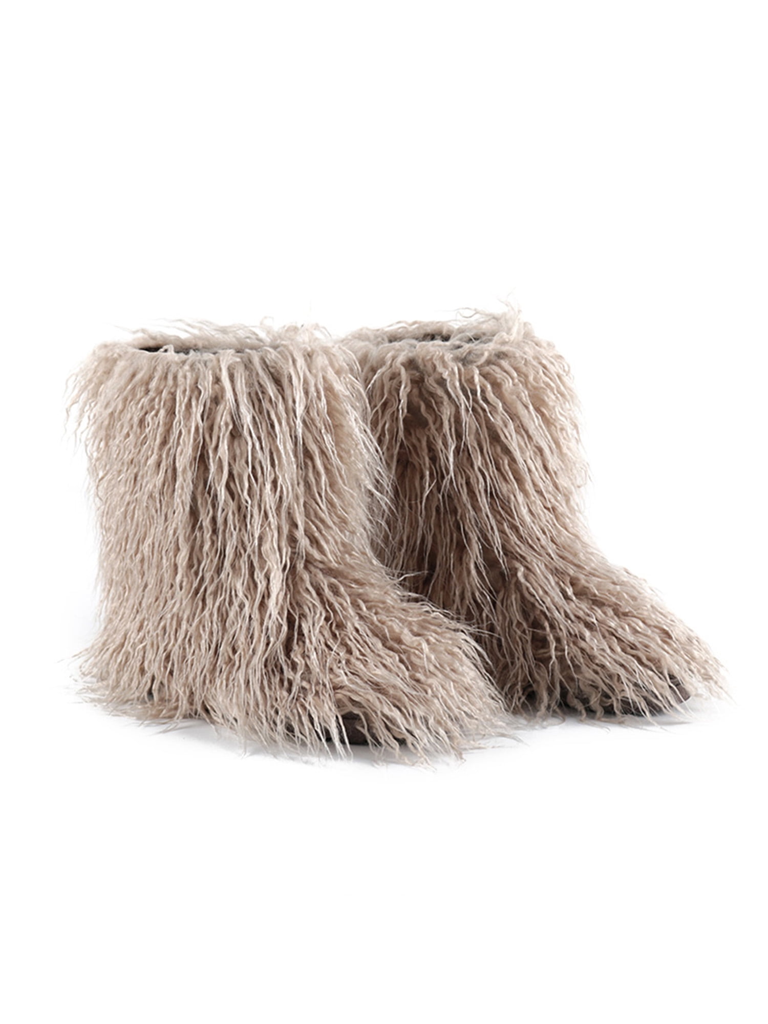 Fluffy Furry Fuzzy Alpaca Fur Slippers