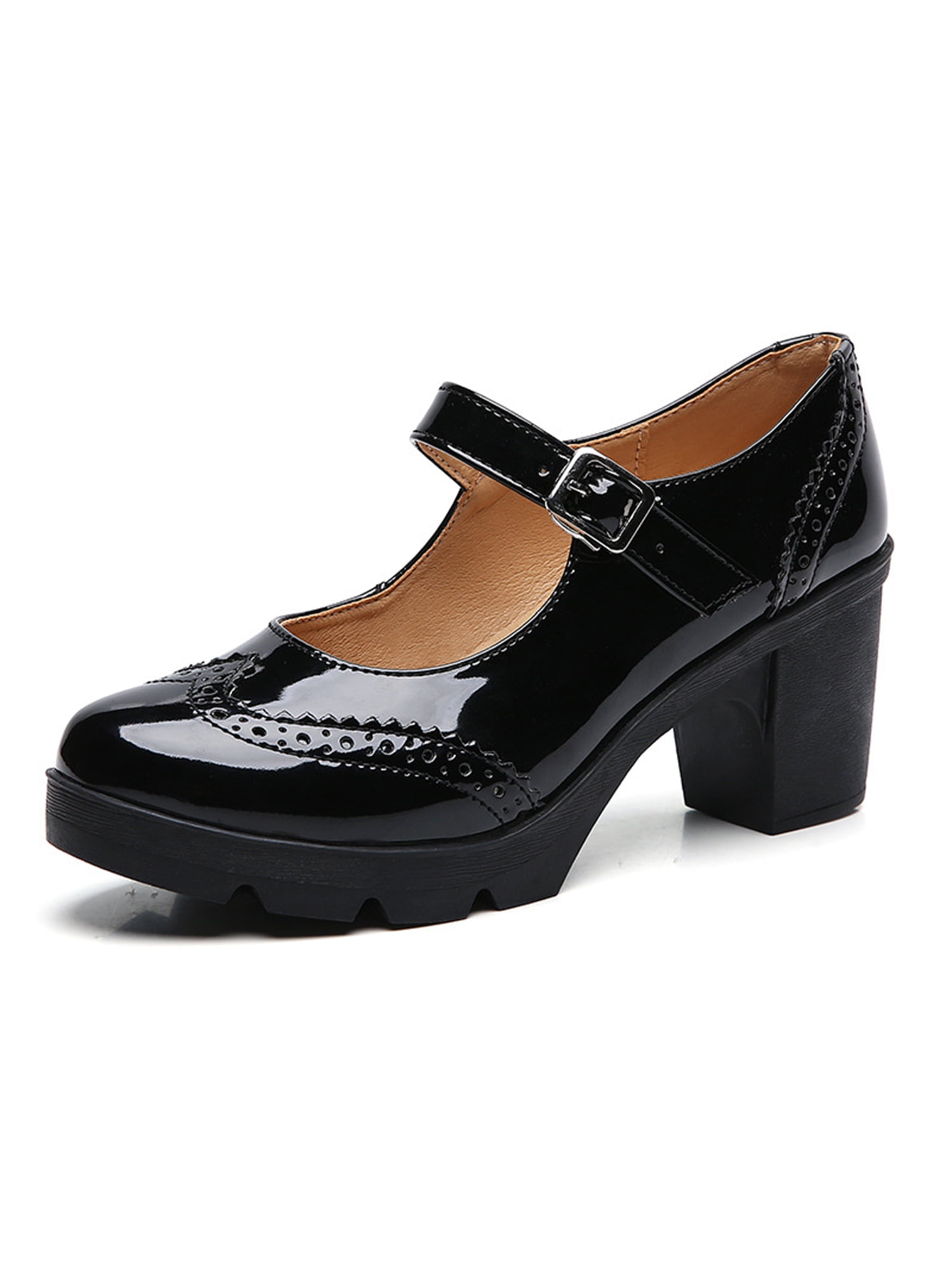 SIMANLAN Women Oxford Shoes Wide Width Girls Low Heel Uniform Dress