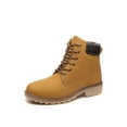 thumbnail image 1 of SIMANLAN Women Retro Biker Ankle Boots Lace Up Leather Chunky Heel Round Toe Anti Slip Shoes, 1 of 7