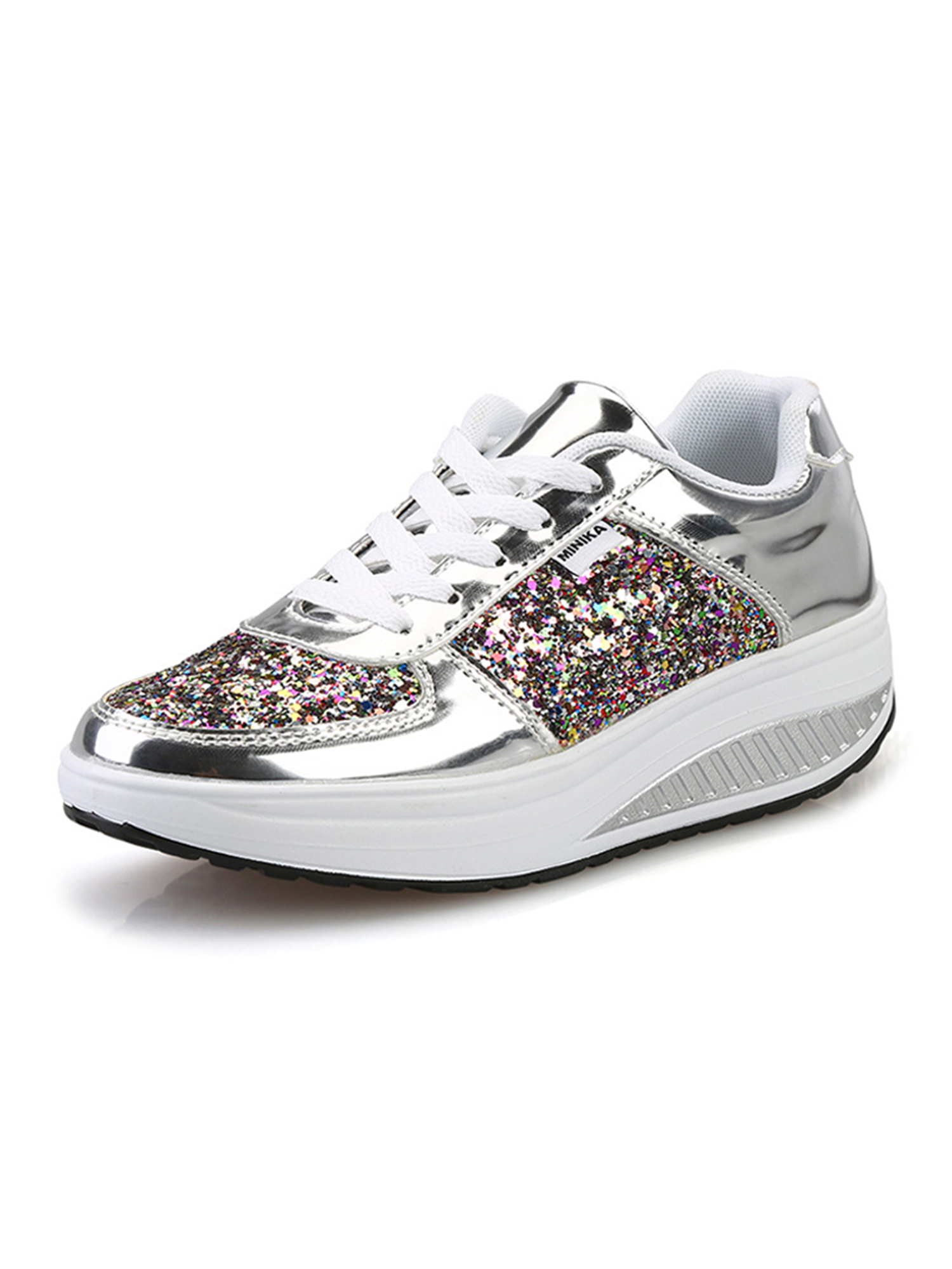 SIMANLAN Women Sneakers Wedge Trainers Platform Walking Shoes Womens