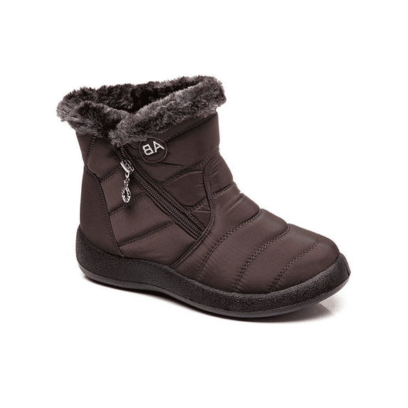 SIMANLAN Women Winter Snow Boots Arch Support Outdoor Warm Ankle Booties Zipper Waterproof Shoes