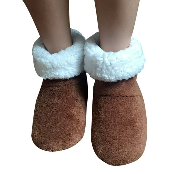 SIMANLAN Women's Cute Bootie Slippers Fluffy Plush Fleece Memory Foam House Shoes Winter Booty Slippers