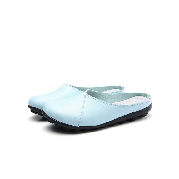 SIMANLAN Women's Soft Leather Moccasins Casual Slip-on Loafers Boat Shoes Driving Shoes Sandals