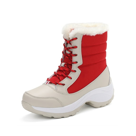 SIMANLAN Women's Waterproof Winter Snow Boots Mid Calf Warm Shoes