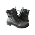 thumbnail image 1 of SIMANLAN Womens Ankle Boots Non Slip Short Bootie Lace Up Combat Boot Work Knitting Collar Booties Walking Zipper Gray 8.5, 1 of 3