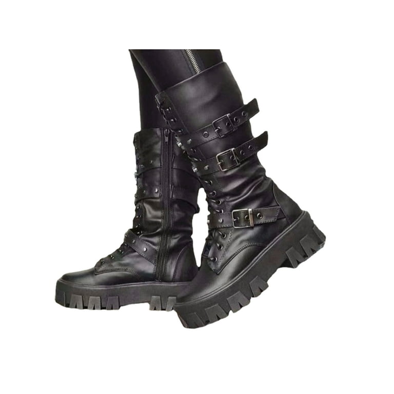 Buckle combat sale boots womens