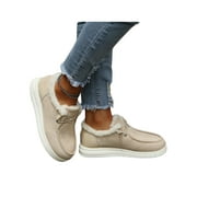 SEXY DANCE SIMANLAN Womens Faux Fur Moccasin Slippers Indoor Outdoor Warm & Cozy House Shoes with Lace-Up