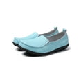 thumbnail image 1 of SIMANLAN Womens Flats Slip On Loafers Round Toe Leather Shoes Women Non-slip Casual Shoe Ladies Lightweight Bright Blue 10, 1 of 5