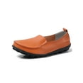 thumbnail image 1 of SIMANLAN Womens Flats Slip On Loafers Round Toe Leather Shoes Women Non-slip Casual Shoe Ladies Lightweight Orange 6, 1 of 6