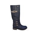 thumbnail image 1 of SIMANLAN Womens Knee High Boots Chunky Low Flat Heel Side-Zip Leather Riding Footwear, 1 of 3