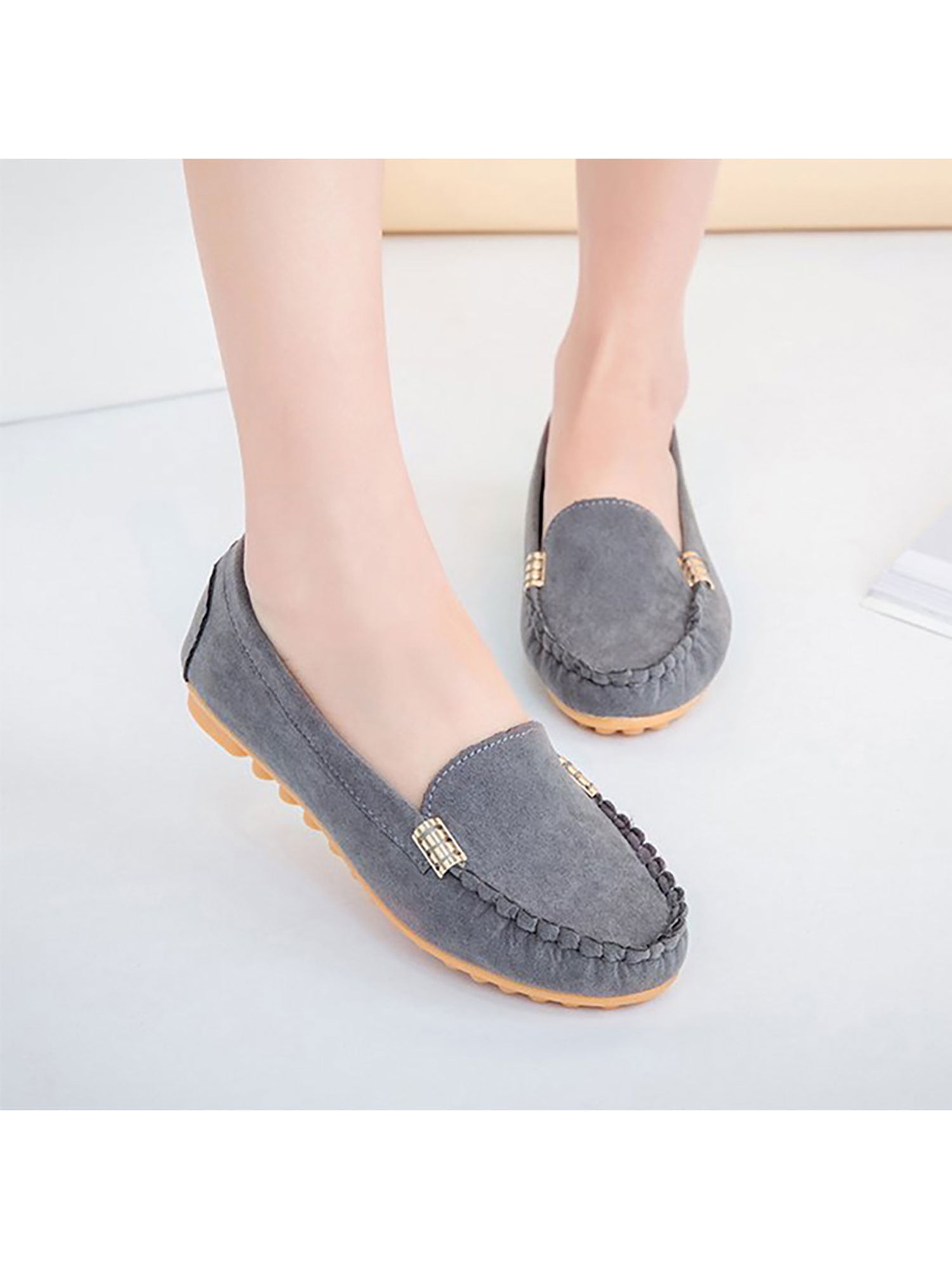 SIMANLAN Womens Loafers Slip On Boat Shoe Flat Flats Women Lightweight