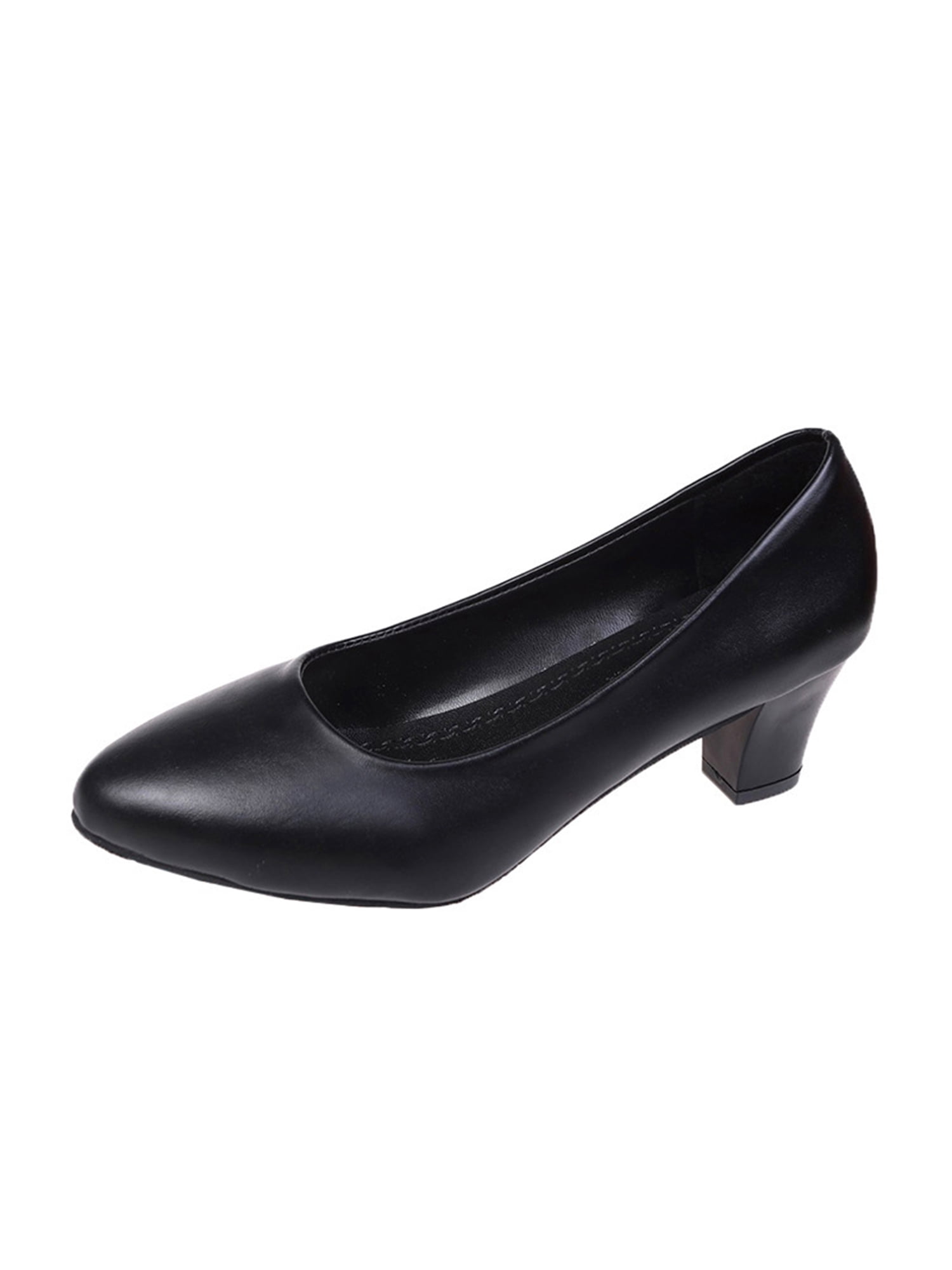 Amazon.com | Govdaeor Women's Chunky Block Heel Pumps Pointed Toe Slingback  D'Orsay Ankle Buckle Casual Slip-On Low Heels Ladies Office Dress Shoes  Nude Beige | Pumps