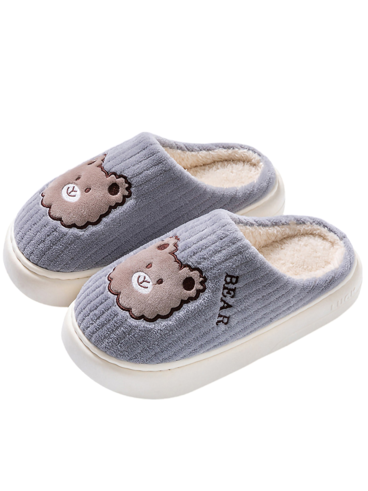 SIMANLAN Womens Plush Slippers Slip On Fuzzy Slipper Closed Toe House