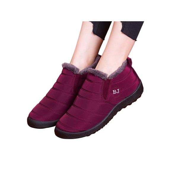 SIMANLAN Womens Snow Boots Slip On Ankle Booties Anti-Slip Water Resistant Fully Fleece Lined Outdoor Sneakers